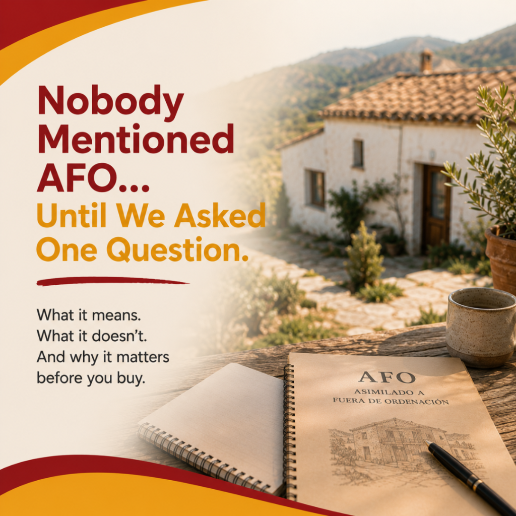 Rural property in Andalucía with AFO paperwork, illustrating questions buyers may need to ask before purchasing